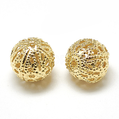 Brass Filigree Beads X-KK-T032-183G-1