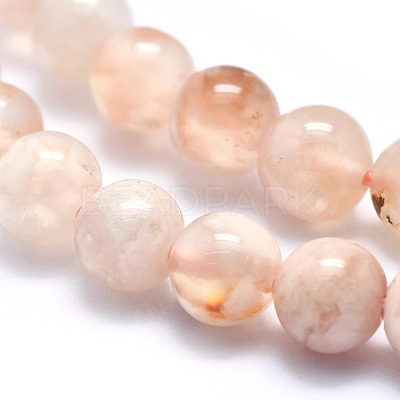 Natural Cherry Blossom Agate Beads Strands G-I213-23-6mm-1