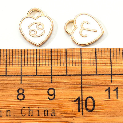 Light Gold Plated Alloy Enamel Pendants ENAM-R055-05A-1