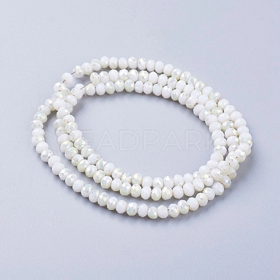 Electroplate Glass Faceted Rondelle Beads Strands EGLA-D020-4x3mm-05-1
