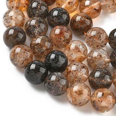 Natural Herkimer Diamond Beads Strands G-Z115-C01-10mm-1