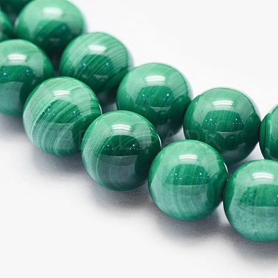 Natural Malachite Beads Strands G-O166-07A-10mm-1