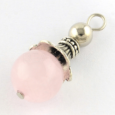 Natural Rose Quartz Pendants G-Q459-02Q-1