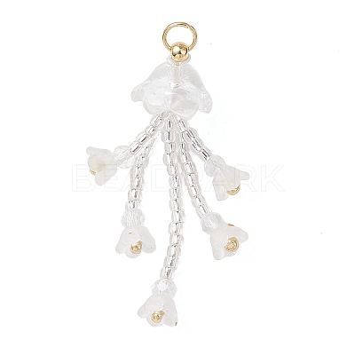 Glass Seed Beaded Pendants PALLOY-MZ01230-1