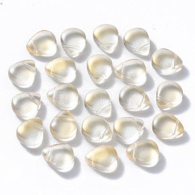 Transparent Spray Painted Glass Beads GLAA-T016-29F-1