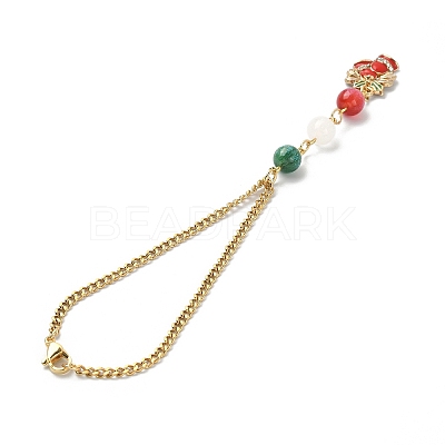 Christmas Alloy Enamel Pendant Decorations HJEW-JM01153-1
