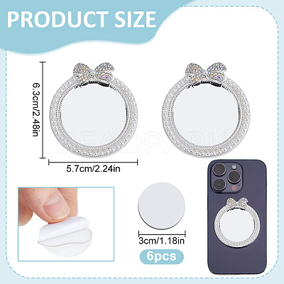 2Pcs Alloy Rhinestones & Glass Makeup Mirror AJEW-DR0001-88H-P-1