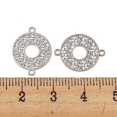 Rack Plating Brass Hollow Out Connector Charms KKC-D001-15P-1