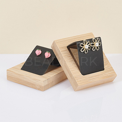 3Pcs Rectangle Wood Earring Display Stands EDIS-DR0001-05B-1