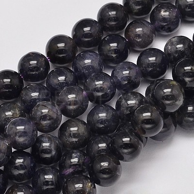 Natural Cordierite/Iolite/Dichroite Round Bead Strands G-M304-22-8mm-1