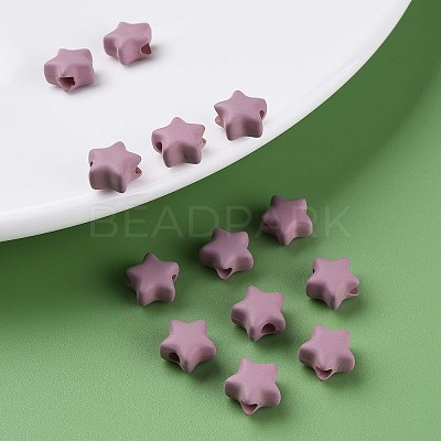 Spray Painted Acrylic Beads MACR-S373-45-O03-1