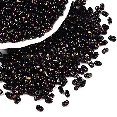 Picasso Spray Painted Glass Seed Beads SEED-T006-04-39-1