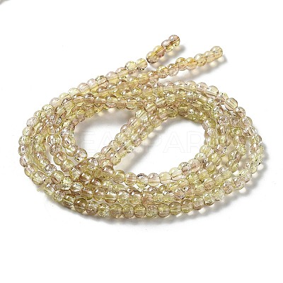 Spray Painted Crackle Glass Beads Strands CCG-Q002-4mm-05-1