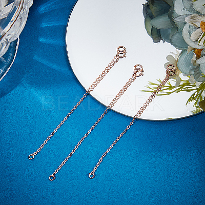 3Pcs 925 Sterling Silver Cable Chain Extender BJEW-BBC0003-32B-1