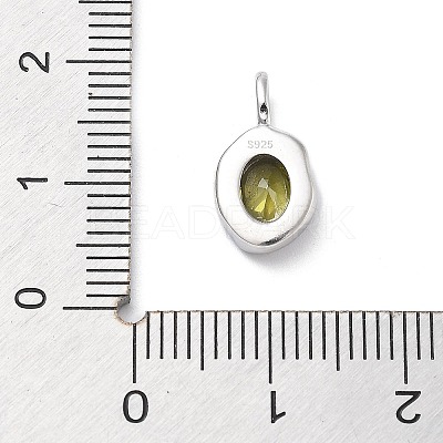 925 Sterling Silver Cubic Zirconia Oval Charms STER-S006-01S-H-1