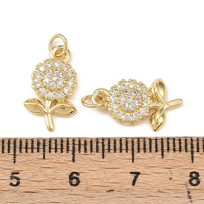 Brass Micro Pave Cubic Zirconia Pendants KK-F919-11G-1