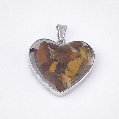 Natural Tiger Eye Pendants STAS-T043-01P-1