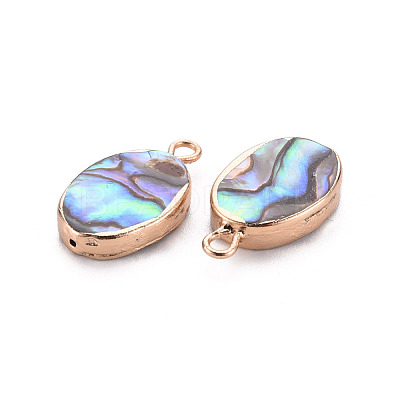 Electroplated Natural Abalone Shell/Paua Pendants SSHEL-T014-22-1