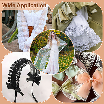 50Yards Polyester Lace Ribbons SRIB-PH0001-53A-1
