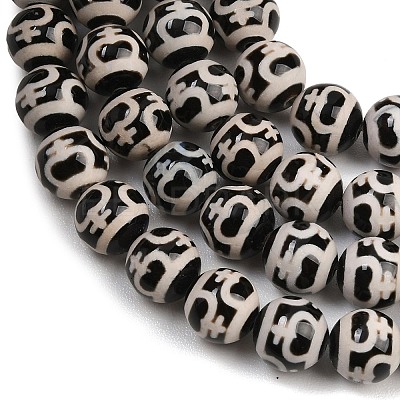 Tibetan Style dZi Beads Strands G-G328-A01-10mm-1