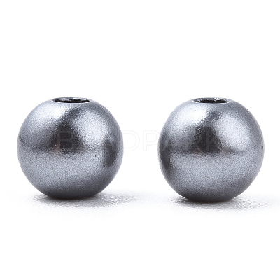 Spray Painted ABS Plastic Imitation Pearl Beads OACR-T015-05A-01-1