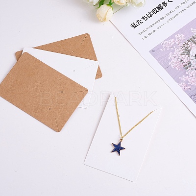 200Pcs 2 Colors Rectangle Cardboard Jewlery Display Cards CDIS-SZ0001-18-1