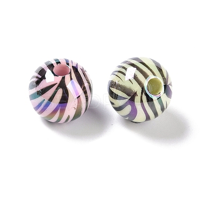 UV Plating Rainbow Iridescent Opaque Acrylic Beads MACR-K361-02B-1