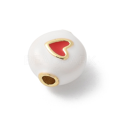 Brass Enamel Beads KK-P294-53G-02-1