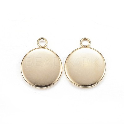 Ion Plating(IP) 304 Stainless Steel Pendant Cabochon Settings STAS-G127-13-10mm-G-1