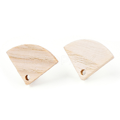 Ash Wood Stud Earring Findings EJEW-N017-011Q-1