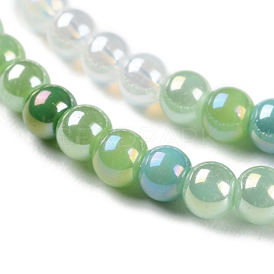 Transperant Electroplate Glass Beads Strands X-GLAA-P056-4mm-B04-1