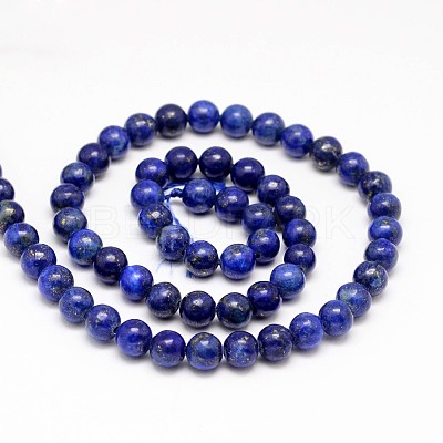 Natural Lapis Lazuli Round Beads Strands X-G-I181-10-6mm-1