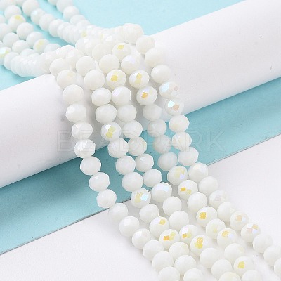 Electroplate Opaque Solid Color Glass Beads Strands EGLA-A044-P2mm-L01-1