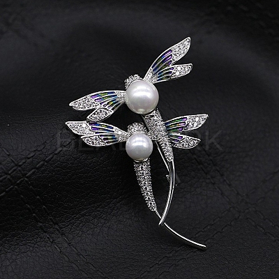 Dragonfly Alloy Rhinestone Brooch LS-PW-WG859D6-01-1