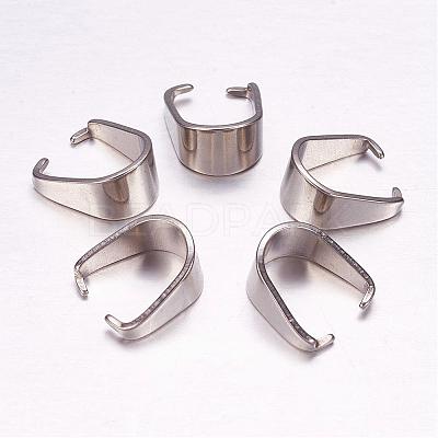 Tarnish Resistant 201 Stainless Steel Snap on Bails STAS-F117-16P-7x13.5-1