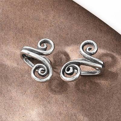 Flower 316 Stainless Steel Non- Piercing Cartilage Earrings AJEW-C044-07B-AS-1