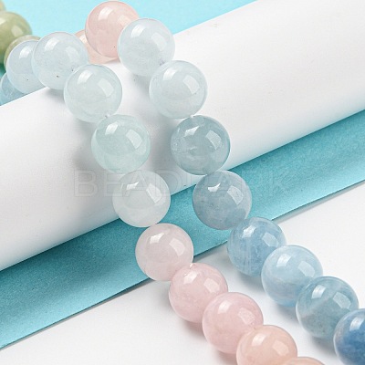 Natural Morganite Beads Strands G-P503-10MM-01-1