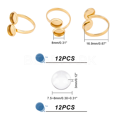 DIY Blank Dome Ring Making Kit DIY-UN0004-06-1