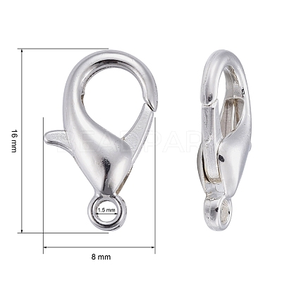 Silver Color Plated Alloy Lobster Claw Clasps X-E106-S-1