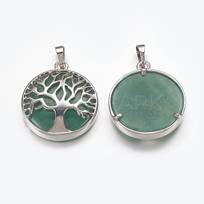 Natural Green Aventurine Pendants G-E449-C04-1