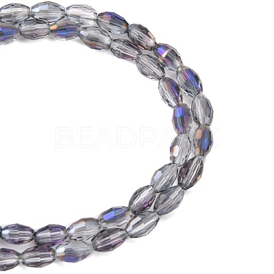 Electroplate Glass Beads Strands X-EGLA-J013-4x6mm-H04-1