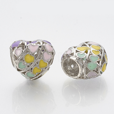 Alloy Enamel European Beads MPDL-Q209-014P-1