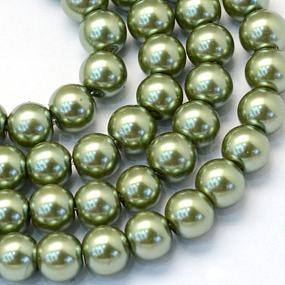 Baking Paint Glass Pearl Bead Strands HY-Q003-3mm-49-1