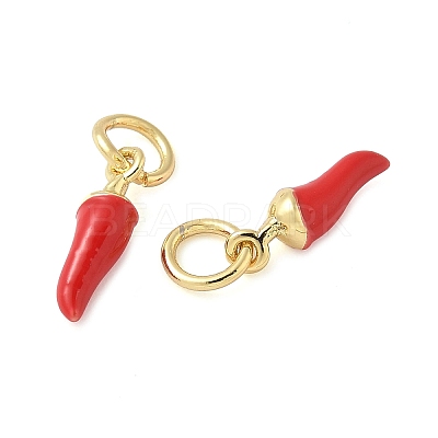 Brass Enamel Charms KK-C110-18A-G-1