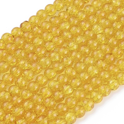 Spray Painted Crackle Glass Beads Strands X-CCG-Q001-8mm-10-1