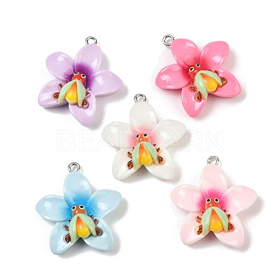 Opaque Resin Pendants RESI-D016-02A-1