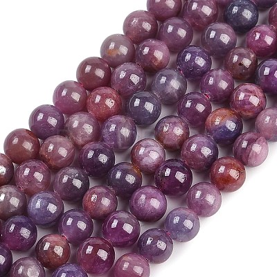 Natural Gemstone Ruby Round Beads Strands G-O017-7mm-06-01-1