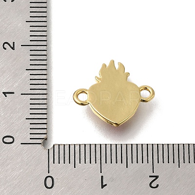 Brass Enamel Sacred Heart of Jesus Links Connector Charms KK-M101-06G-1