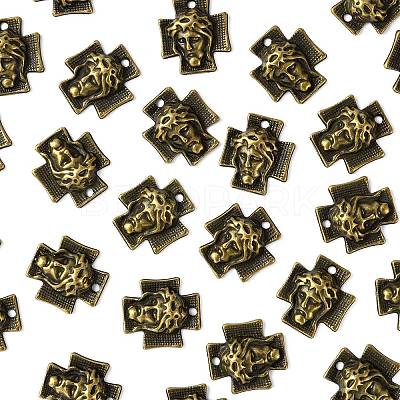 Tibetan Style Alloy Cross with Jesus Alloy Pendants for Easter Jewelry LS-K0P62071-1