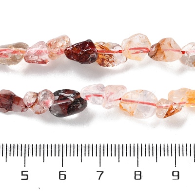 Natural Hematoid Quartz/Ferruginous Quartz Beads Strands G-P497-01C-01-1